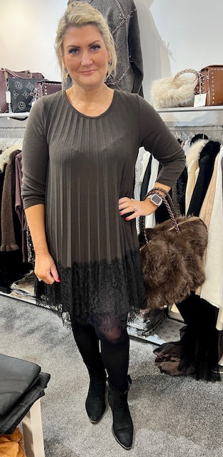 The LCD Chocolate Lace trimmed Dress