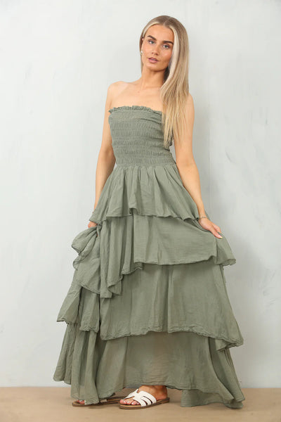 Ra Ra Dress Khaki | Glad Rags Boutique Store
