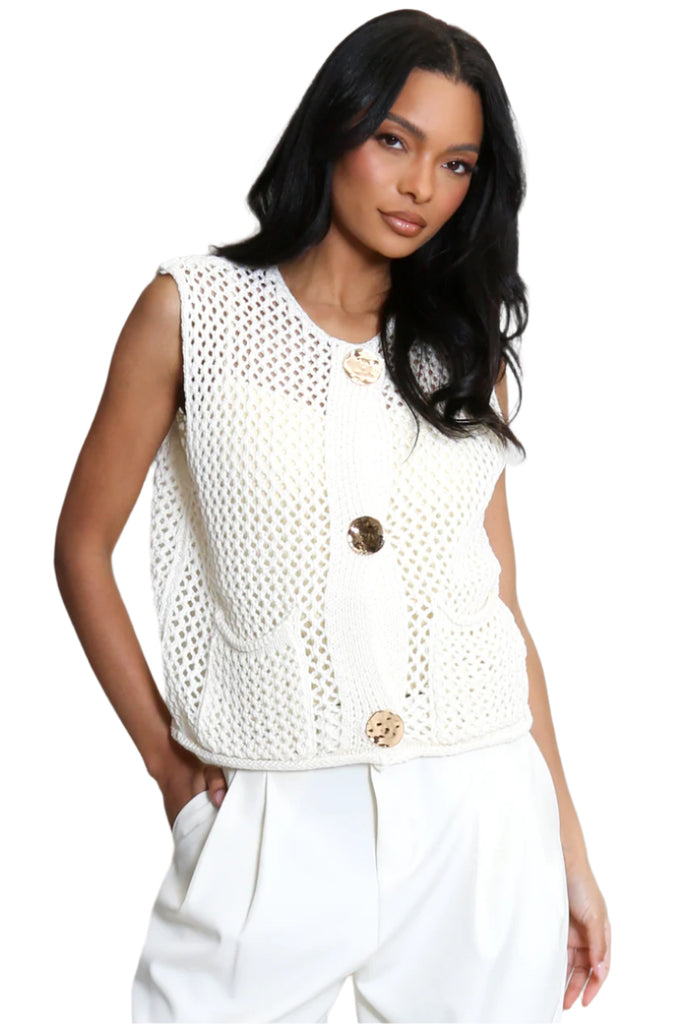 Crochet Gold Button Waistcoat